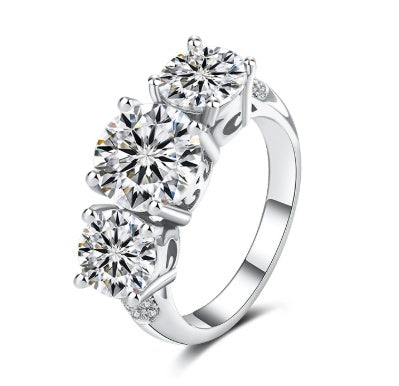 Trinity Luxe Moissanite Ring-4K stone size