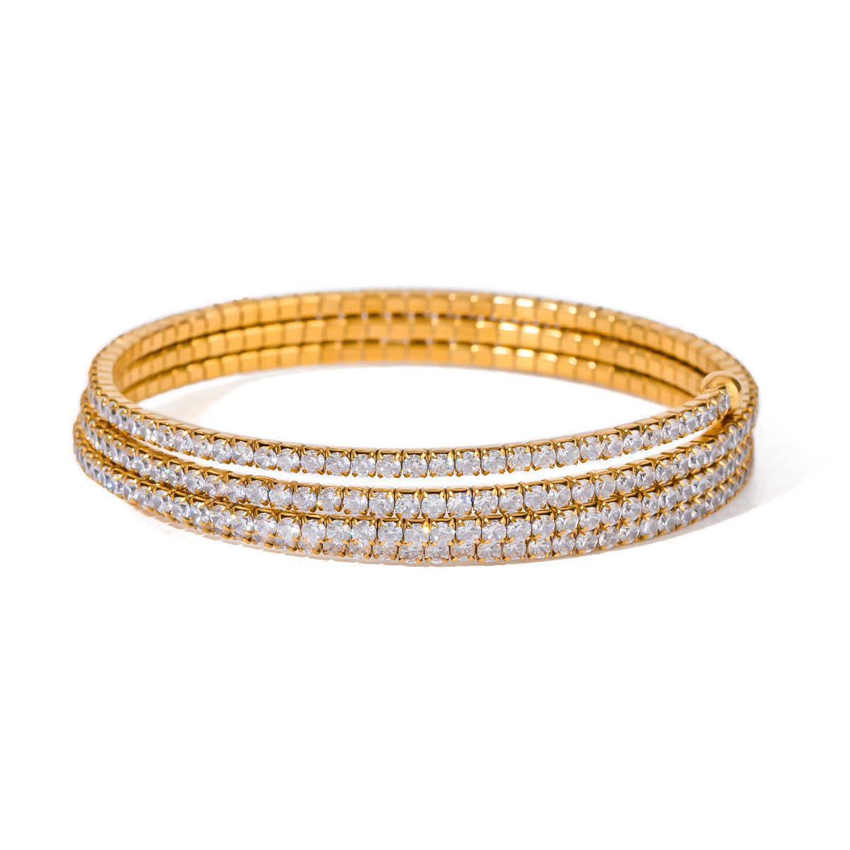 Tennis Wrap Bracelet- CZ bracelet plated with 18K Gold