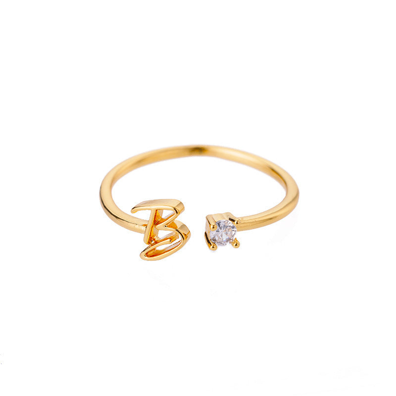 Golden Monogram Ring - 18K Personalized Elegance