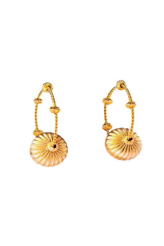 Harvest Hoops – Luxurious 18K Gold-Plated Statement Hoop Earrings | Siiri Designer Jewelry Collection