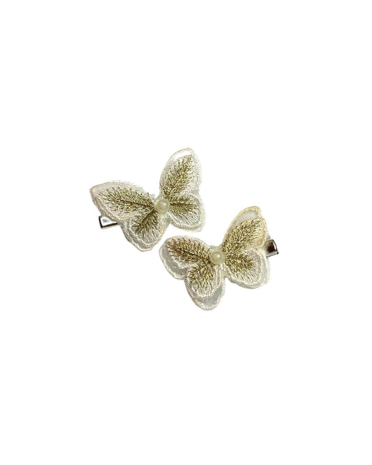 Pearl Butterfly Clips