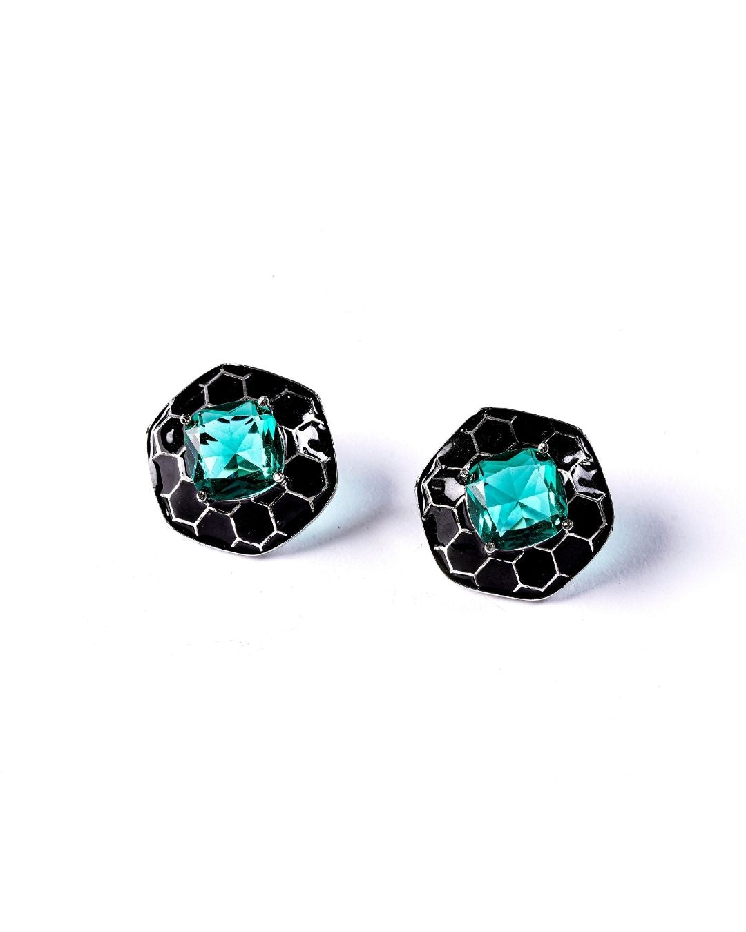 Statement Enamel Studs – Elegant 18K Gold-Plated Designer Earrings with Enamel Detailing | Siiri Luxury Jewelry