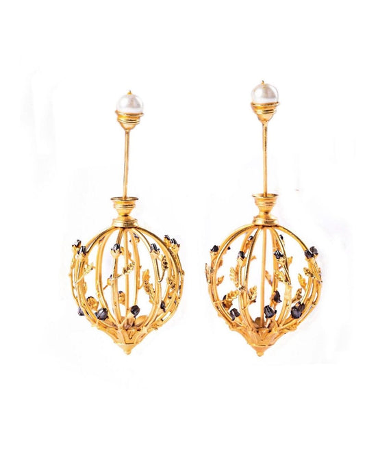 Enchanted Staff Earrings – Luxury 18K Gold Plated Designer Earrings with Crystals | Siiri Statement Jewellery