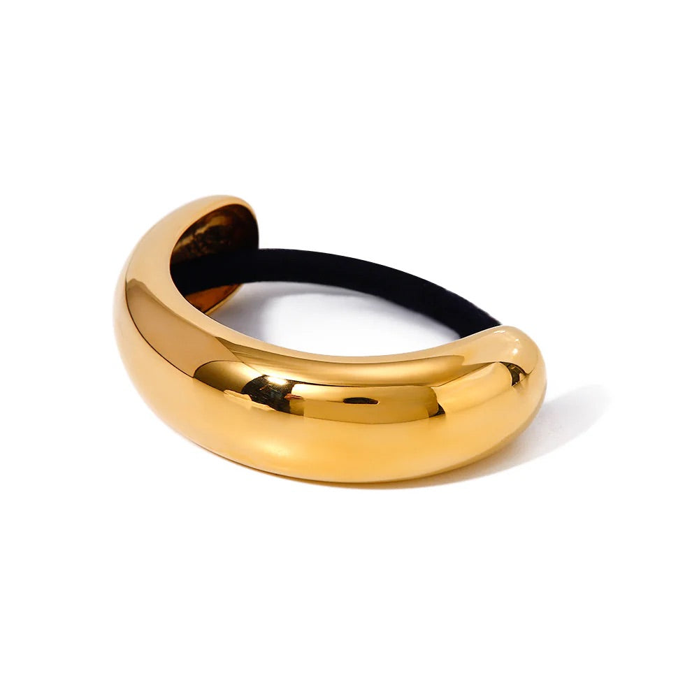 Sleek Dome Hair Cuff – 18K Gold-Plated Statement Accessory