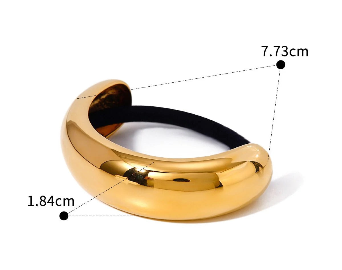 Sleek Dome Hair Cuff – 18K Gold-Plated Statement Accessory