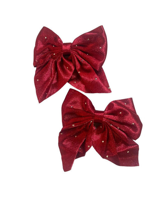 Satin Bow Clips: Set of 2