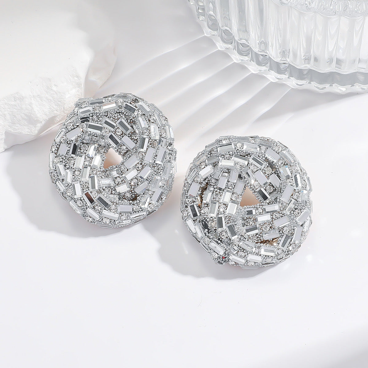 Round Rhinestone Statement Studs