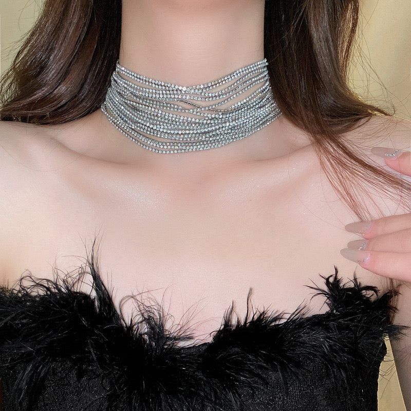 Bold Rhinestone Statement Choker