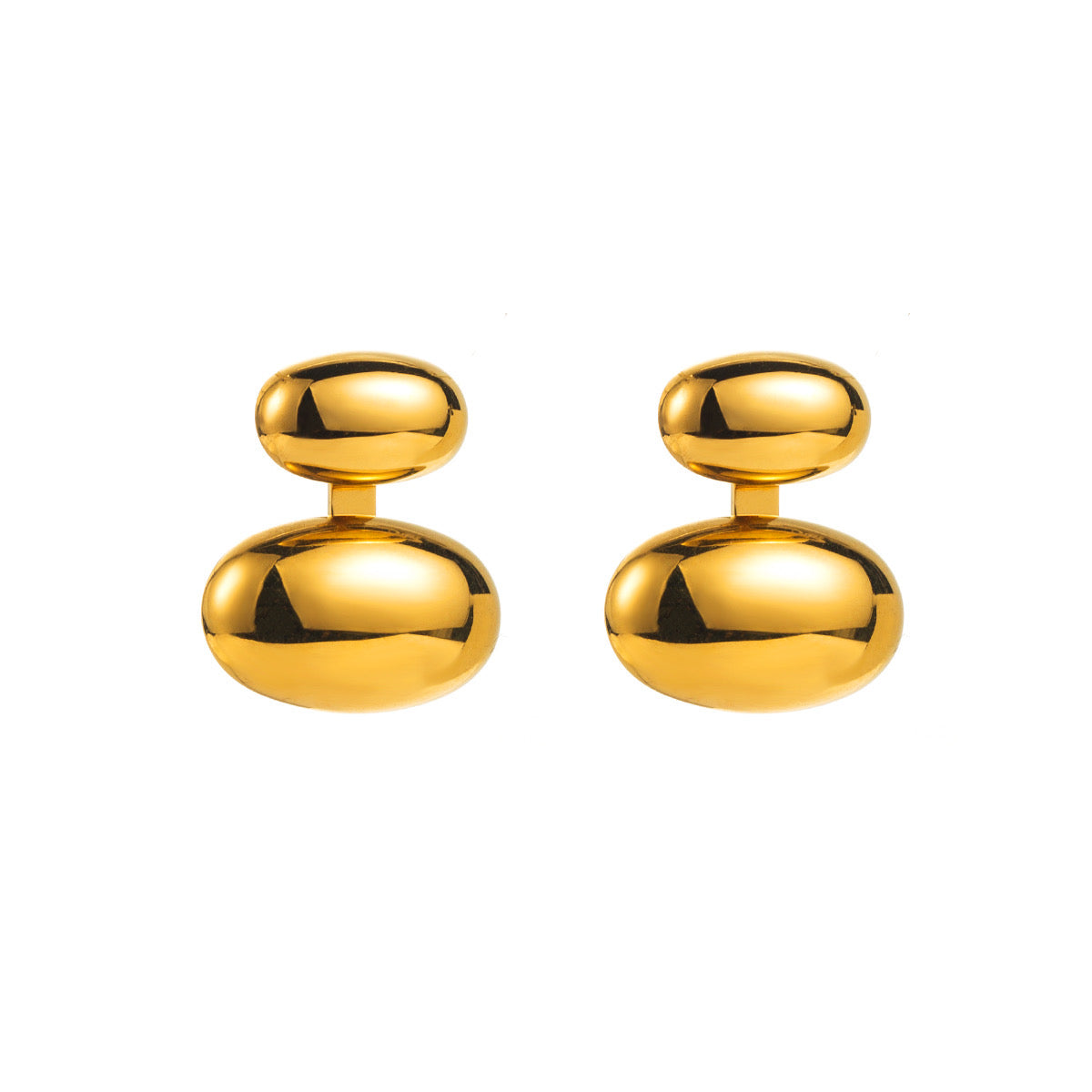 Minimalist Pebble Earrings - 18k Gold Plated, Modern and Elegant Jewelry