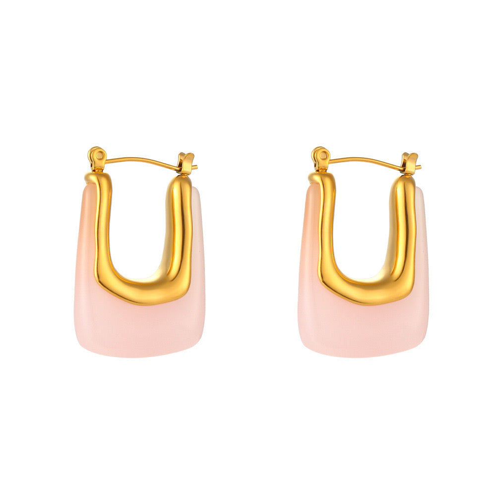 Chic Marble Hoops