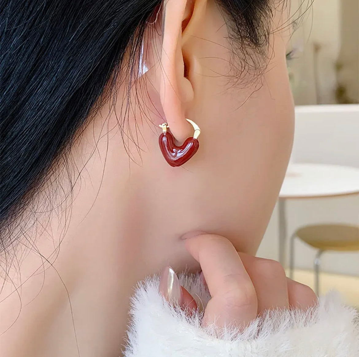 Sweet Heart Hoop Earrings