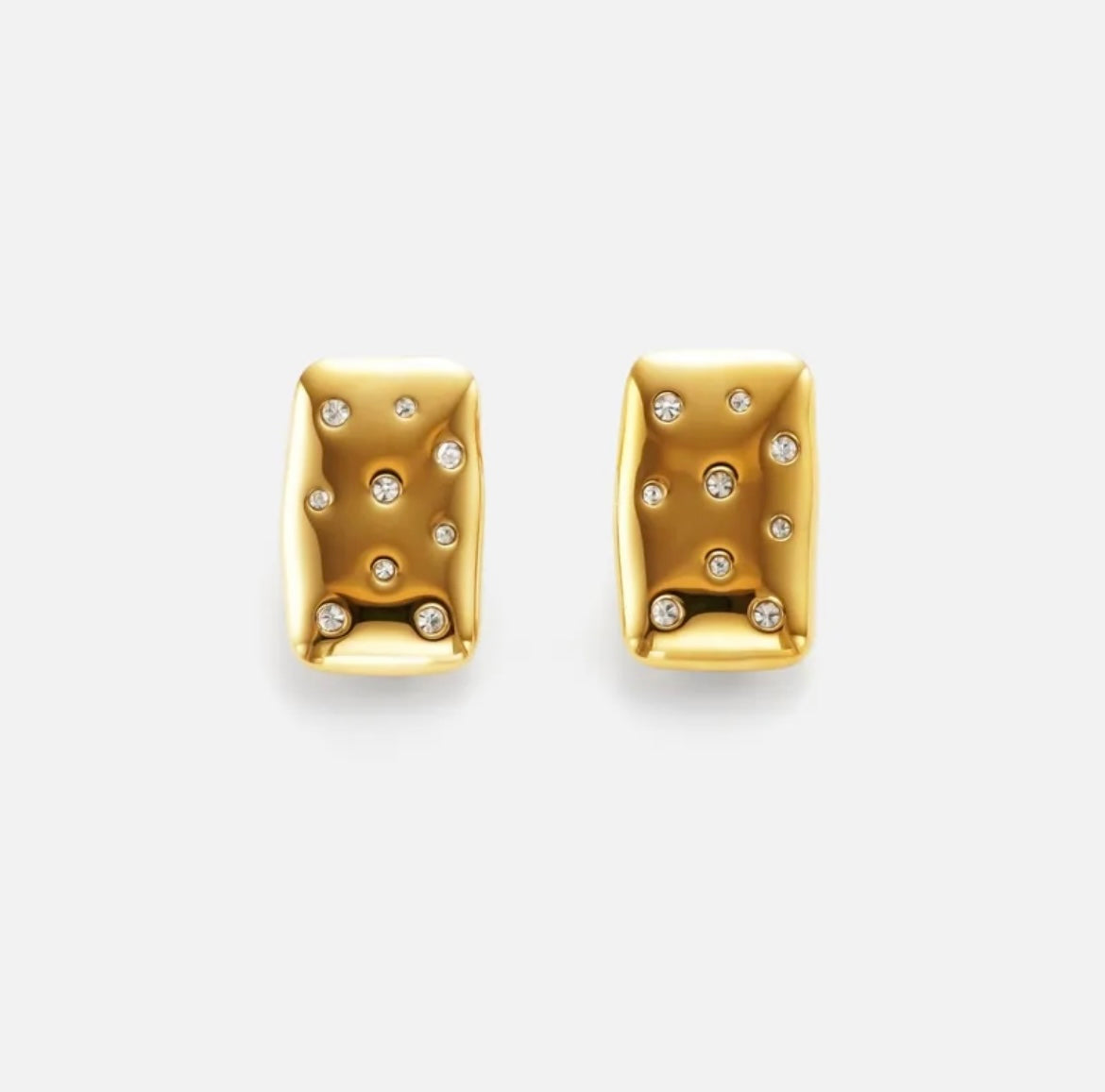 Rhinestone Rectangular Square Stud Earrings