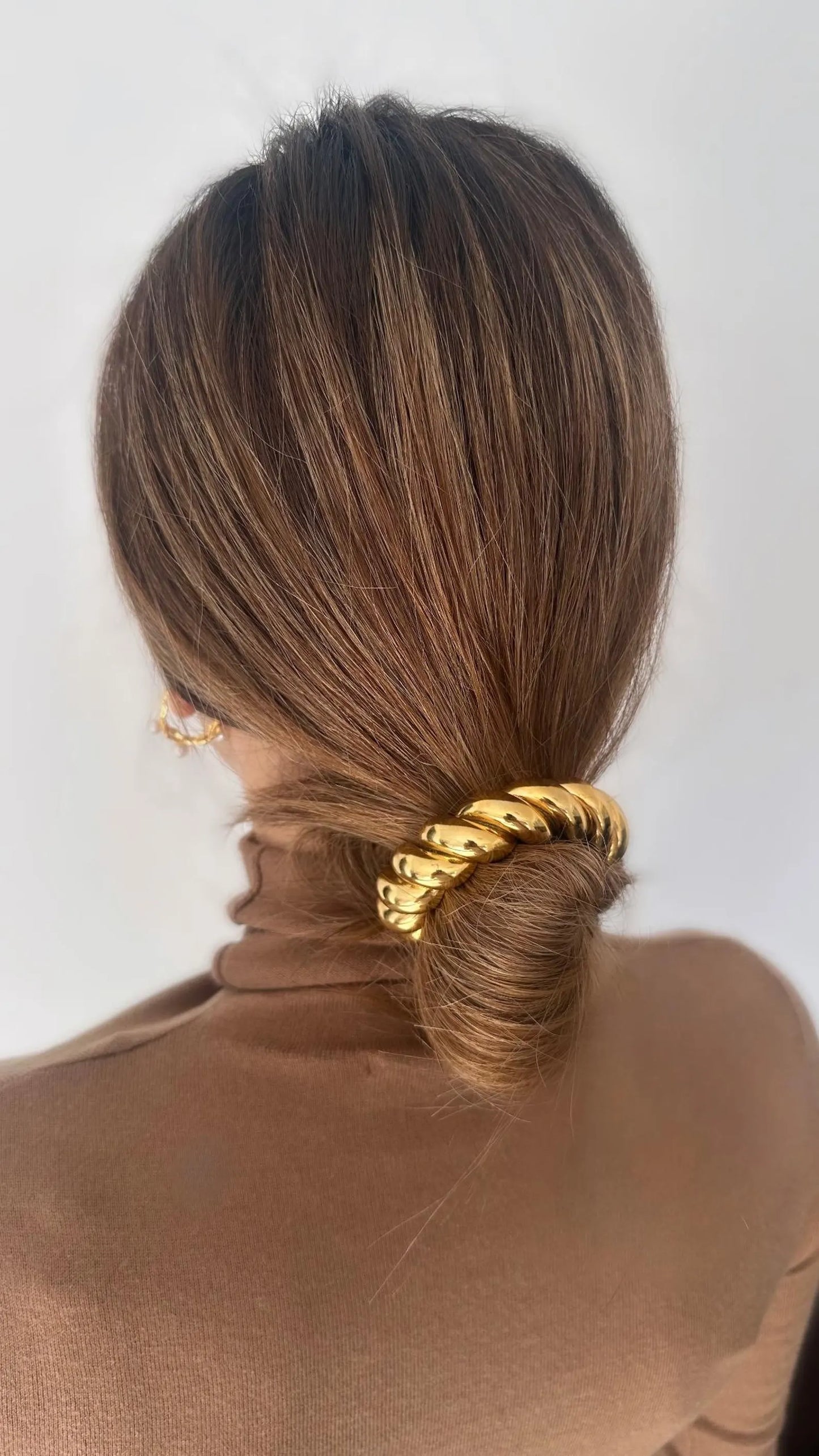 18K Gold-Plated Twisted Hair Cuff – Statement Hair Tie & Luxury Hair Jewelry