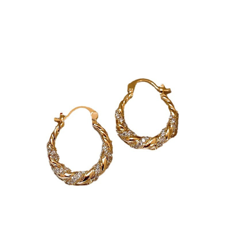 Luxe Twist Zircon Hoops