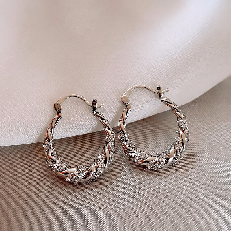 Luxe Twist Zircon Hoops