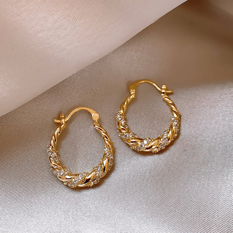 Luxe Twist Zircon Hoops