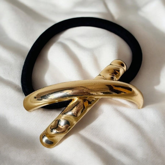 18K Gold-Plated Criss-Cross Hair Cuff – Elegant Statement Hair Accessory