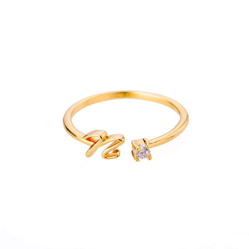 Golden Monogram Ring - 18K Personalized Elegance