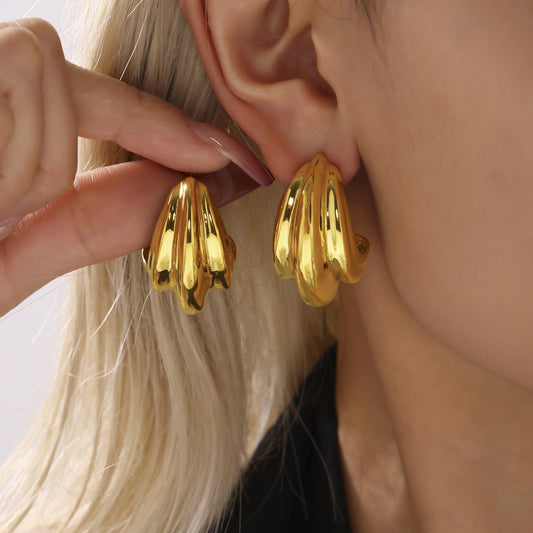 Curvy Bae Statement Earrings-18K Gold plated Jewellery