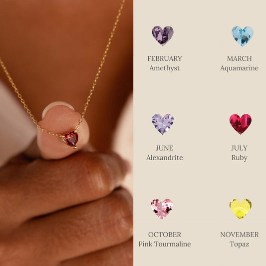 18K Gold-Plated Twelve Birthstone Necklace – Titanium Steel Personalized Jewelry