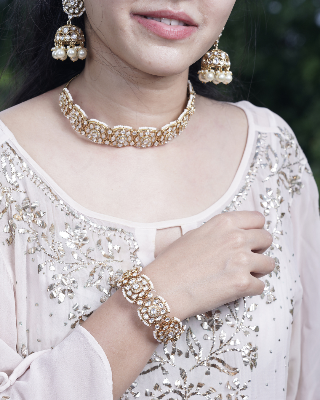 Jadau Bracelet – Exquisite 18K Gold-Plated Traditional Jadau Jewelry | Siiri Luxury Collection