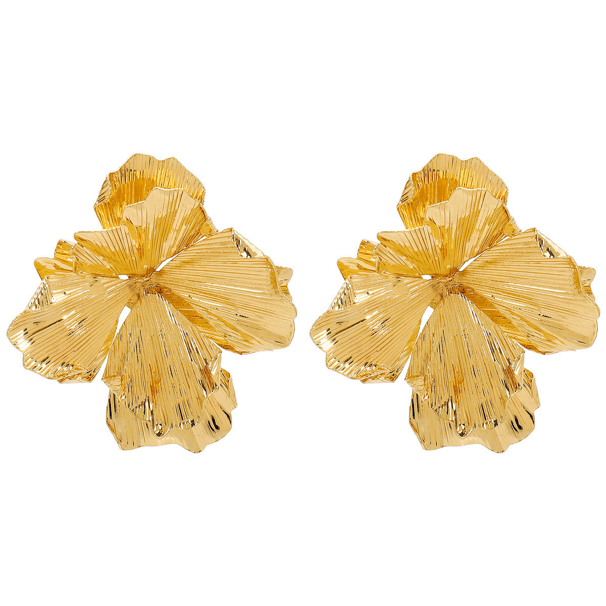 Three-dimensional Flower Stud Earrings