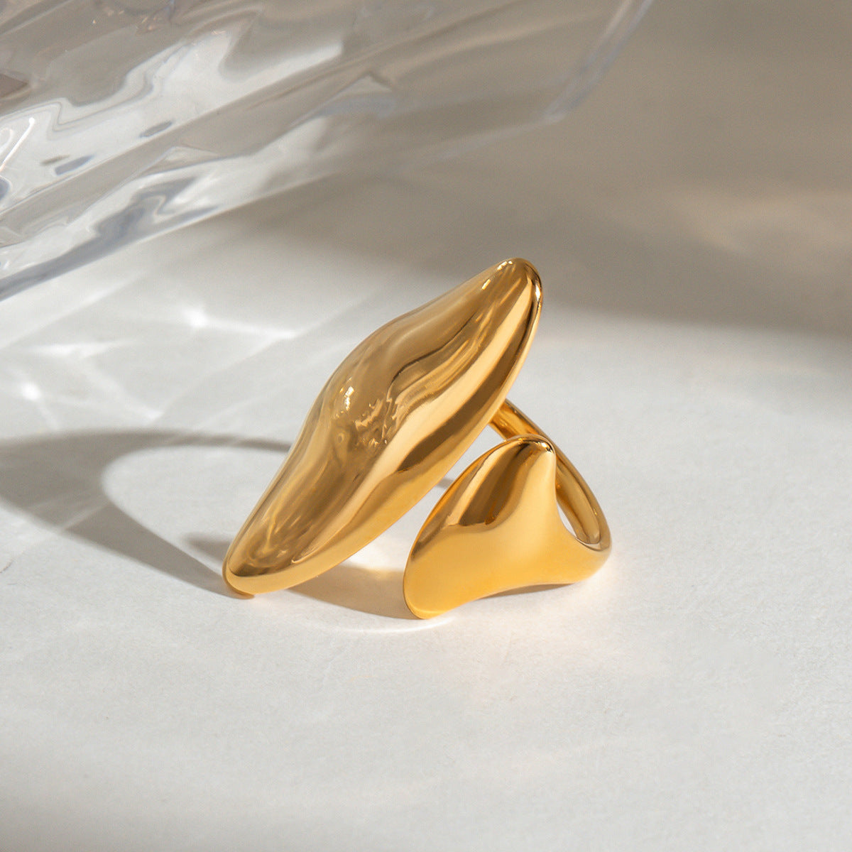 Minimalist 18K Gold Plated Adjustable Ring