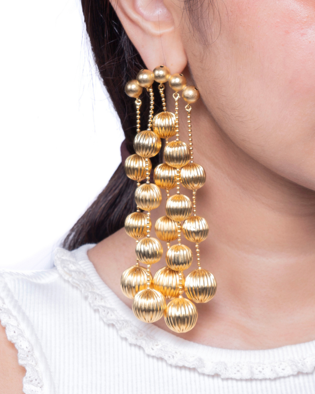 Gold Harvest Statement Hangings – Luxurious 18K Gold-Plated Earrings | Siiri Designer Jewelry Collection