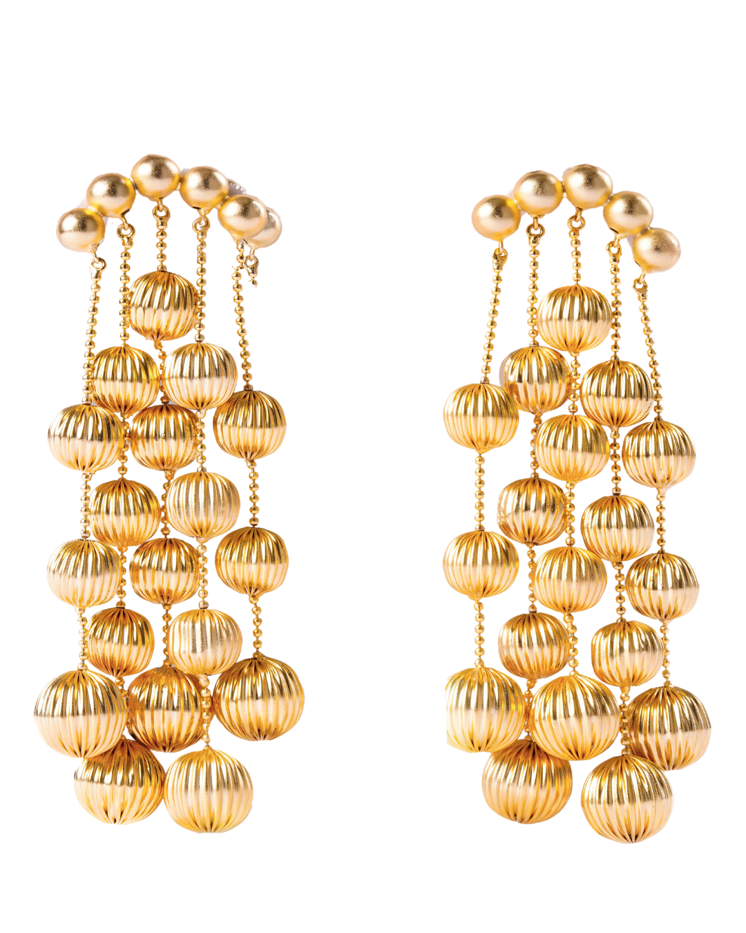 Gold Harvest Statement Hangings – Luxurious 18K Gold-Plated Earrings | Siiri Designer Jewelry Collection