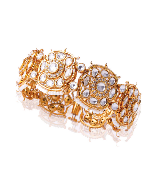 Jadau Bracelet – Exquisite 18K Gold-Plated Traditional Jadau Jewelry | Siiri Luxury Collection