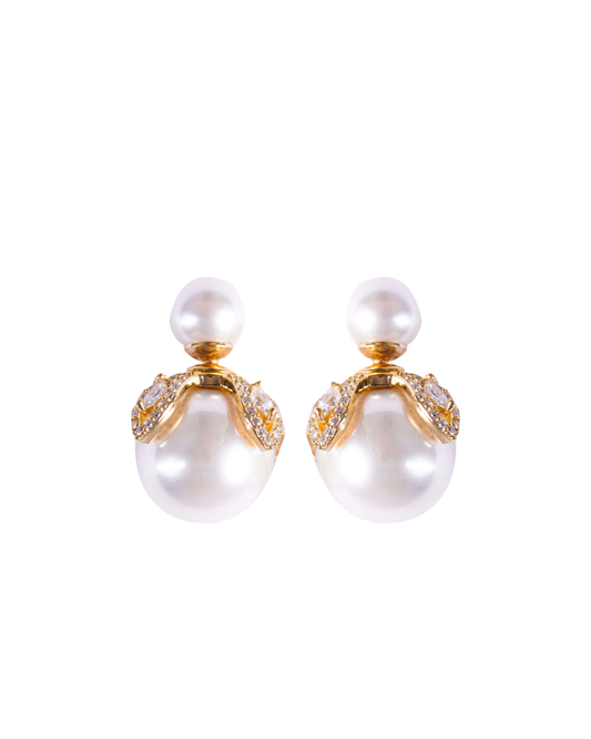 Classy Pearl Studs – Luxury 925 Silver Pearl Earrings | Designer Hypoallergenic Jewellery