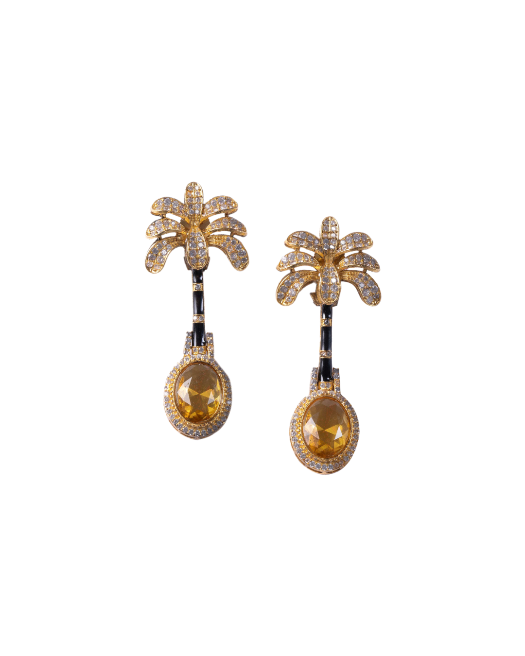 Tropical Twilight Hangings: Vibrant Earrings with Coloured Stones and Intricate Designs